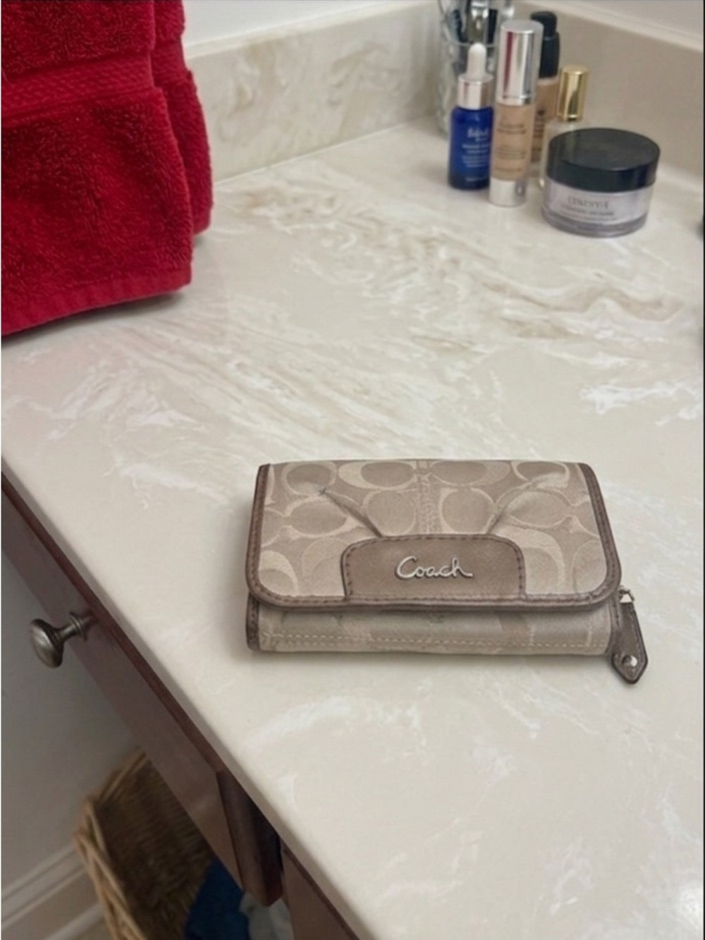 Coach Signature Jacquard Medium Flap Wallet
